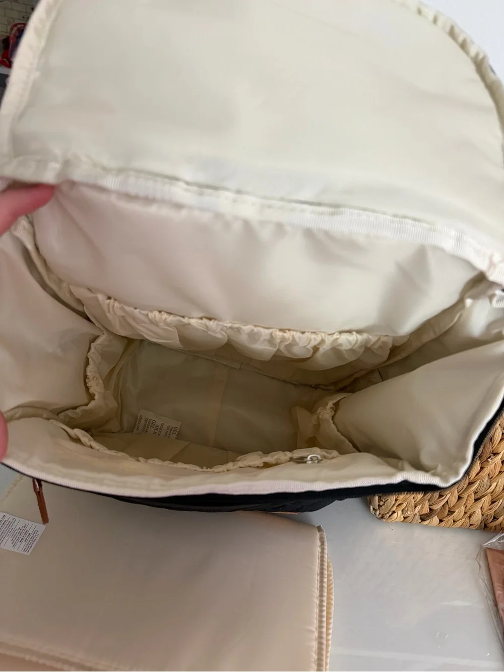 Quilted Black Baby Diaper Bag